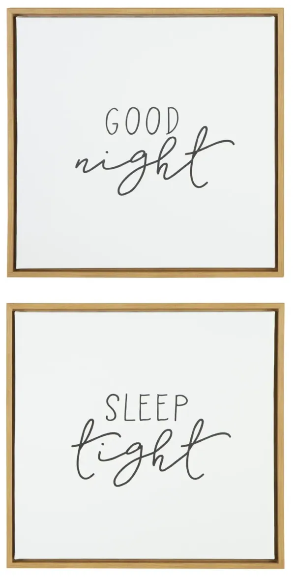 Set of Two Goodnight Framed Wall Art