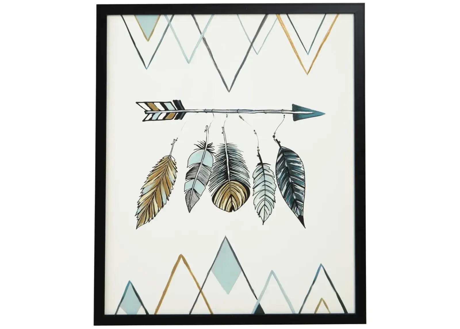 Feathers Framed Canvas Art