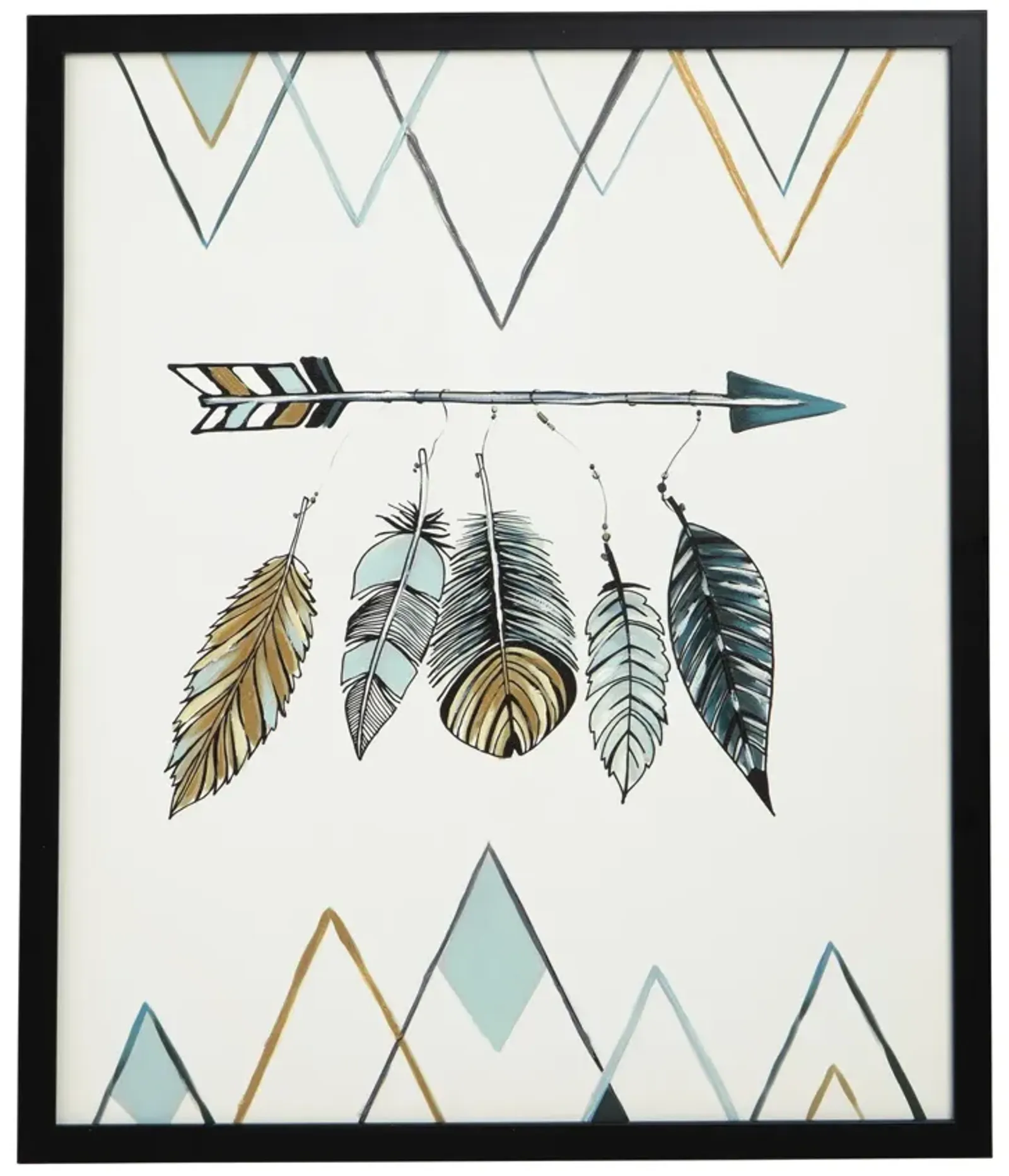 Feathers Framed Canvas Art