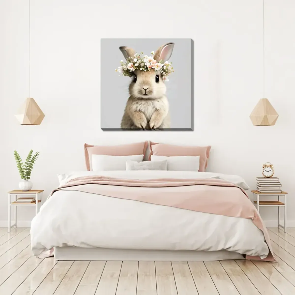 Bunny In Floral Canvas Art