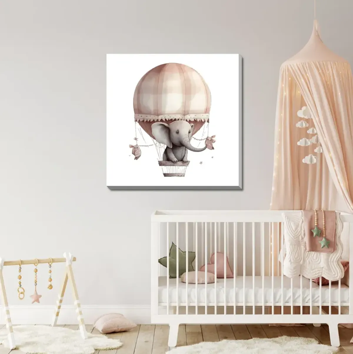 Elephant Balloon Canvas Art