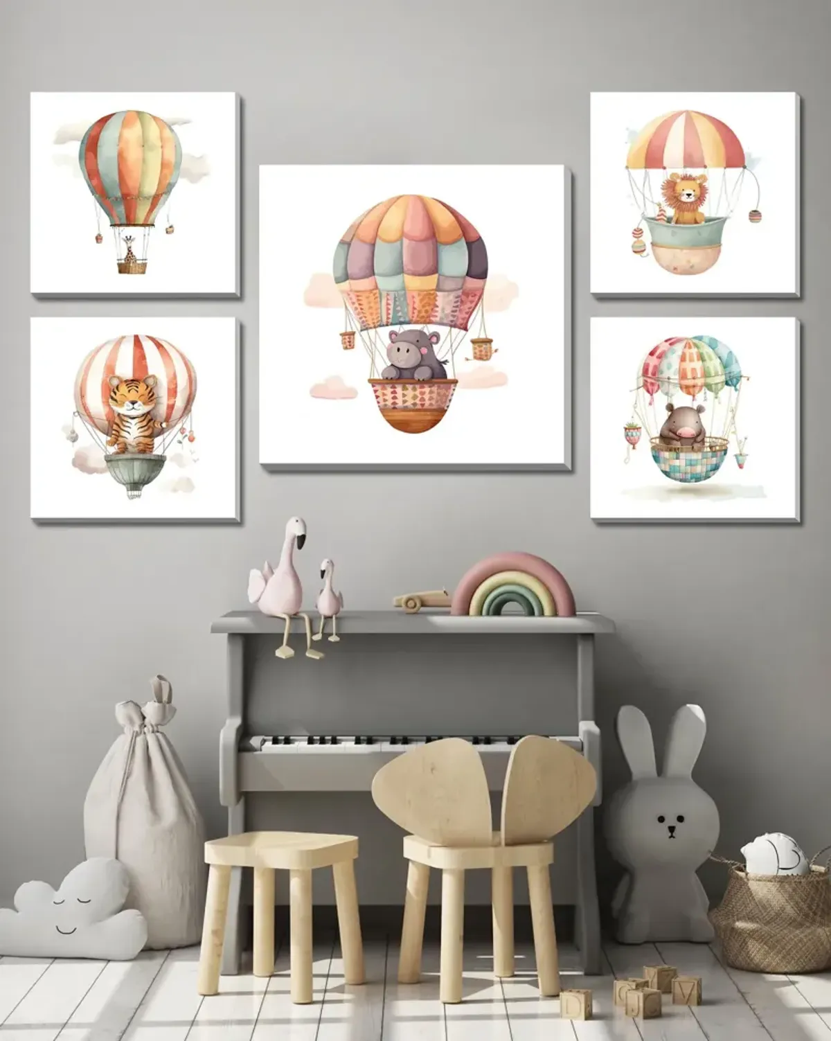 Hippo 2 Balloon Canvas Art