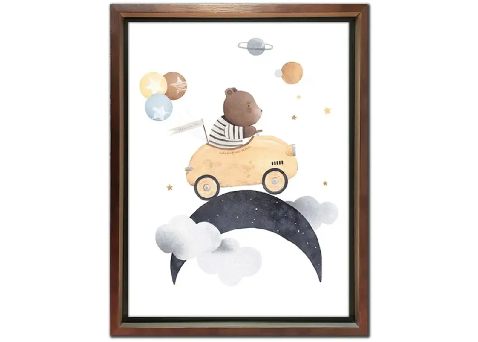 Teddy Rides Moon Framed Art