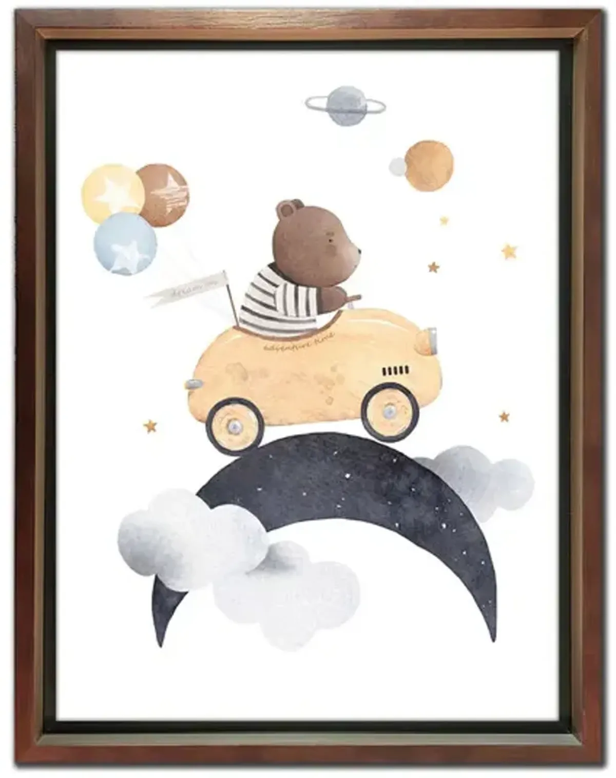 Teddy Rides Moon Framed Art