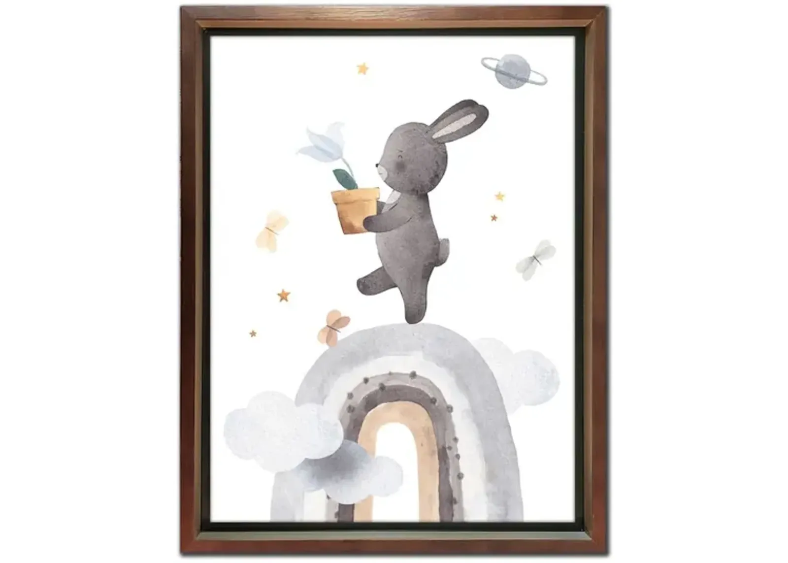 Bunny Rainbow Framed Art