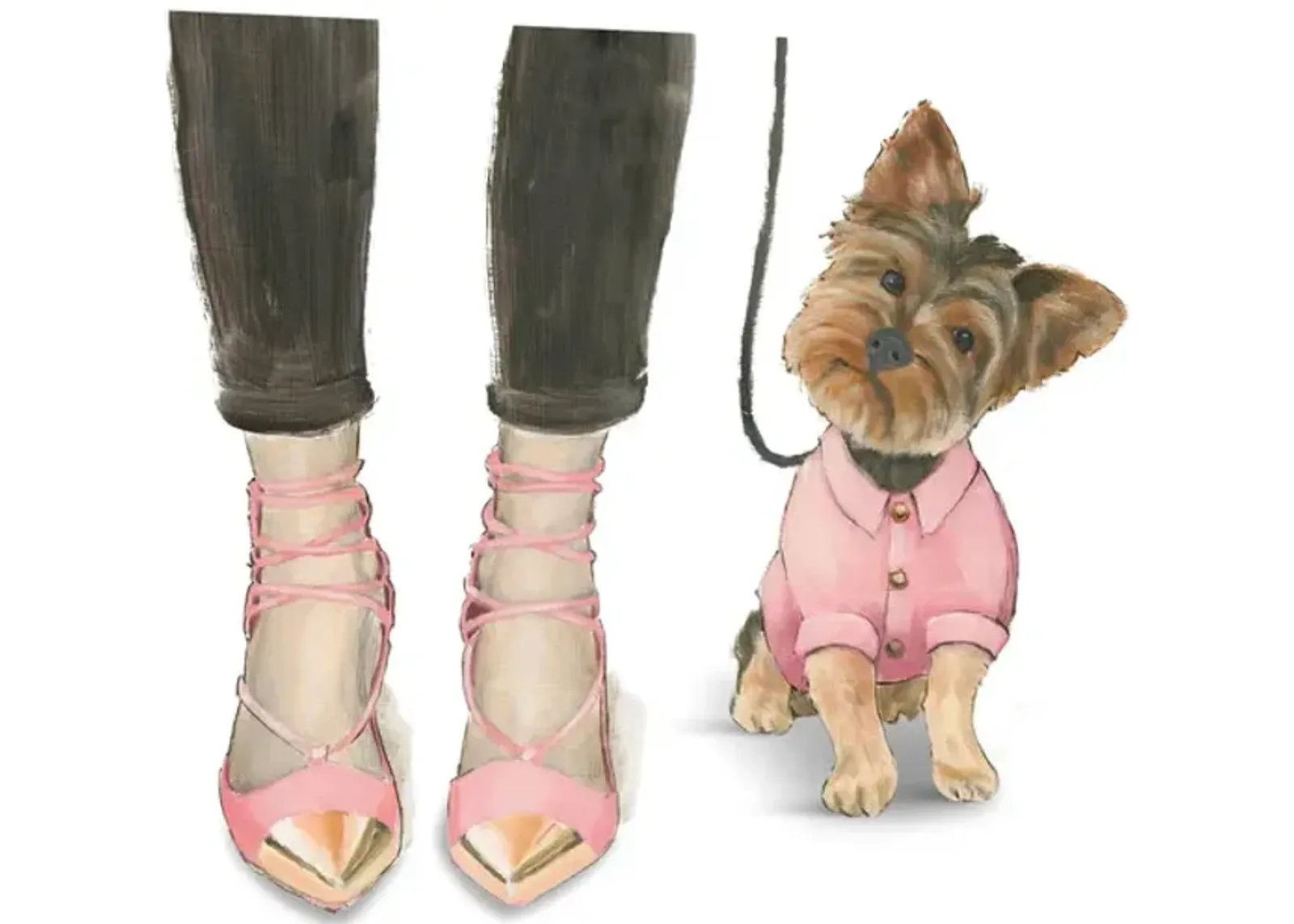 Yorkie Strappy Canvas Art