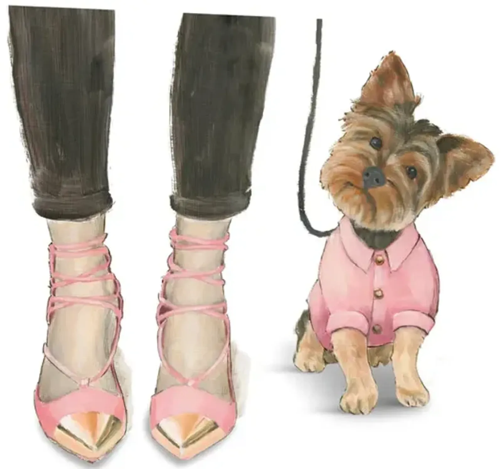 Yorkie Strappy Canvas Art