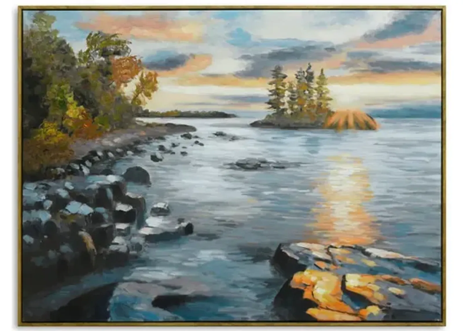 Sunset Lakescape Framed Art