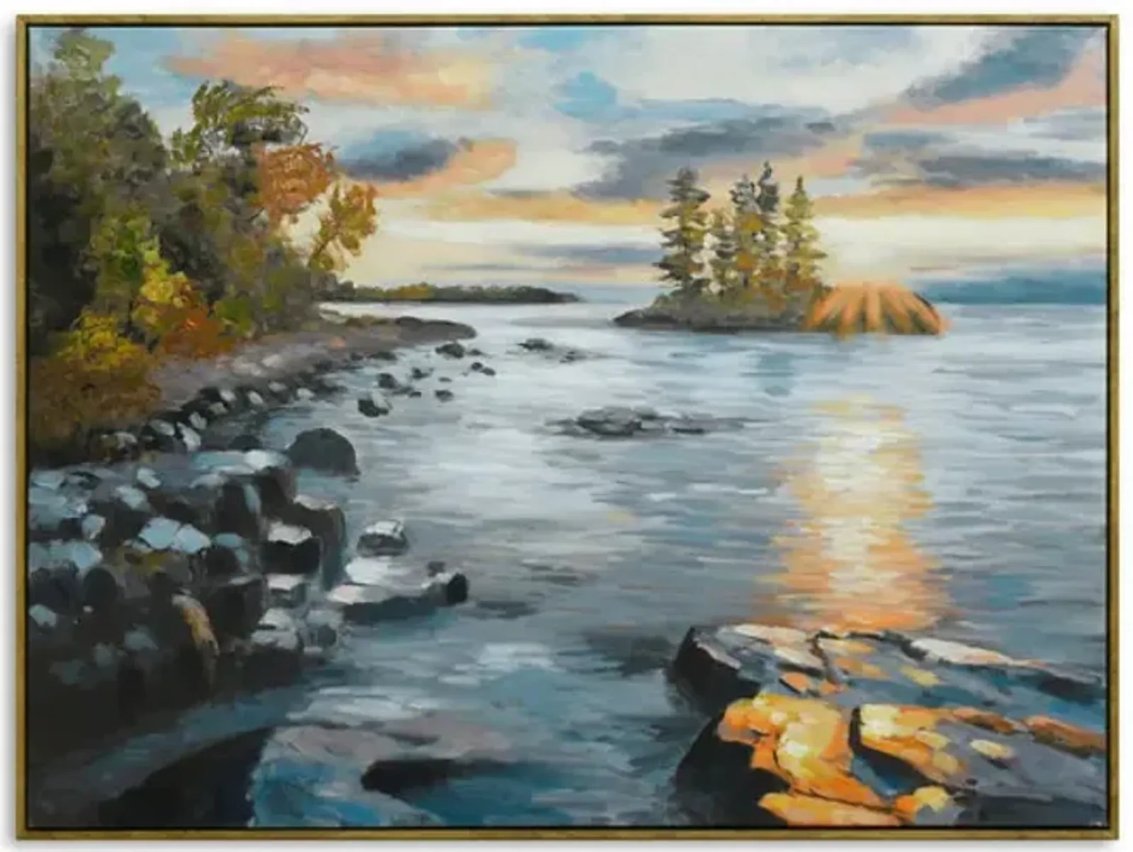 Sunset Lakescape Framed Art