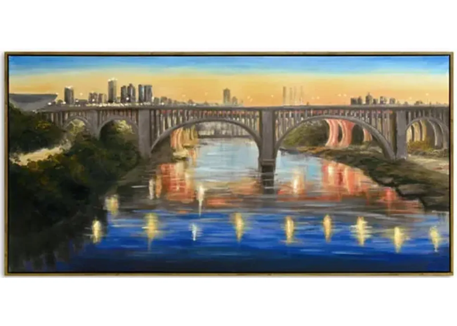 Minneapolis City Skyline Framed Art