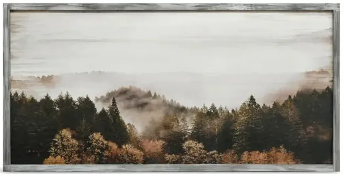 Mountain Haze Wood Panel Framed Art