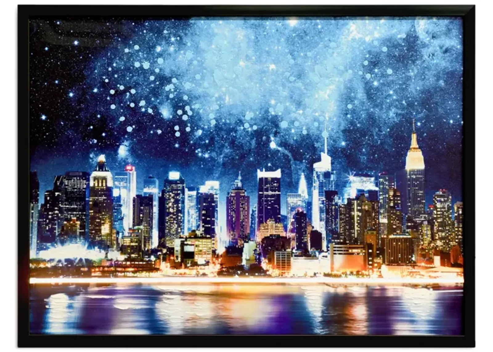 Glowing City Sky LED Framed Art