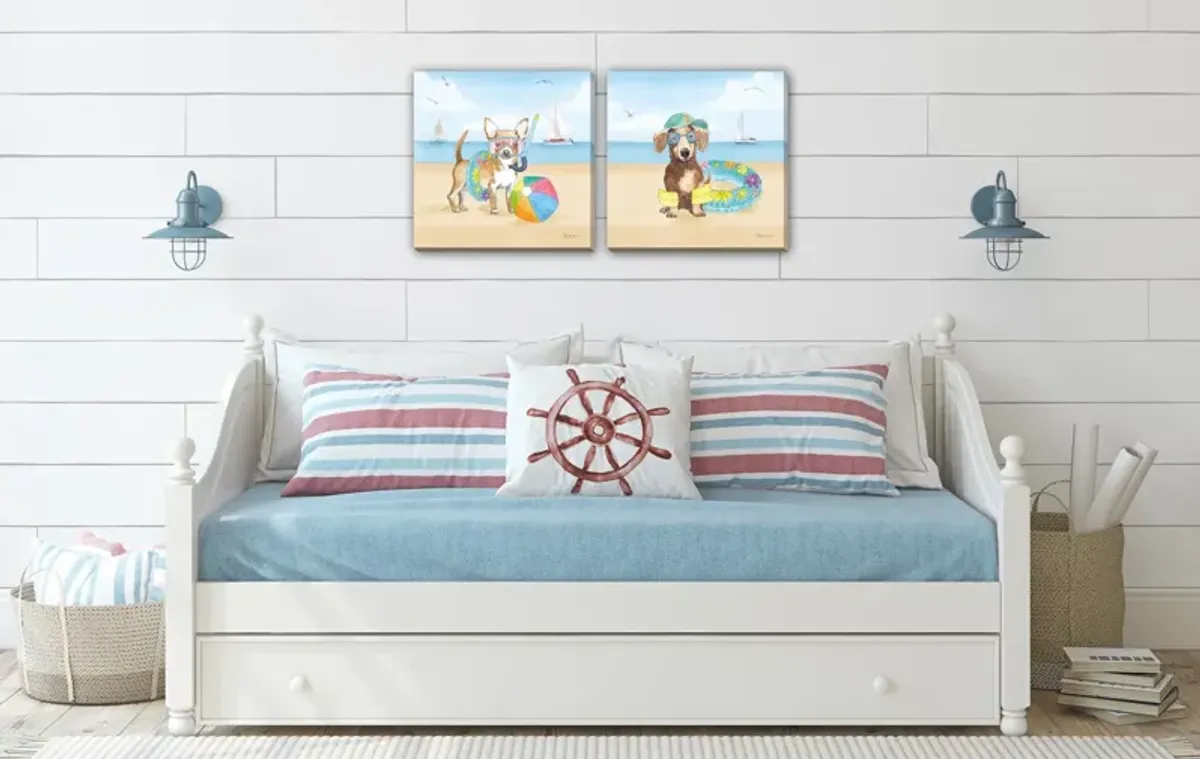 Summer Paws Canvas Prints - Set of 2