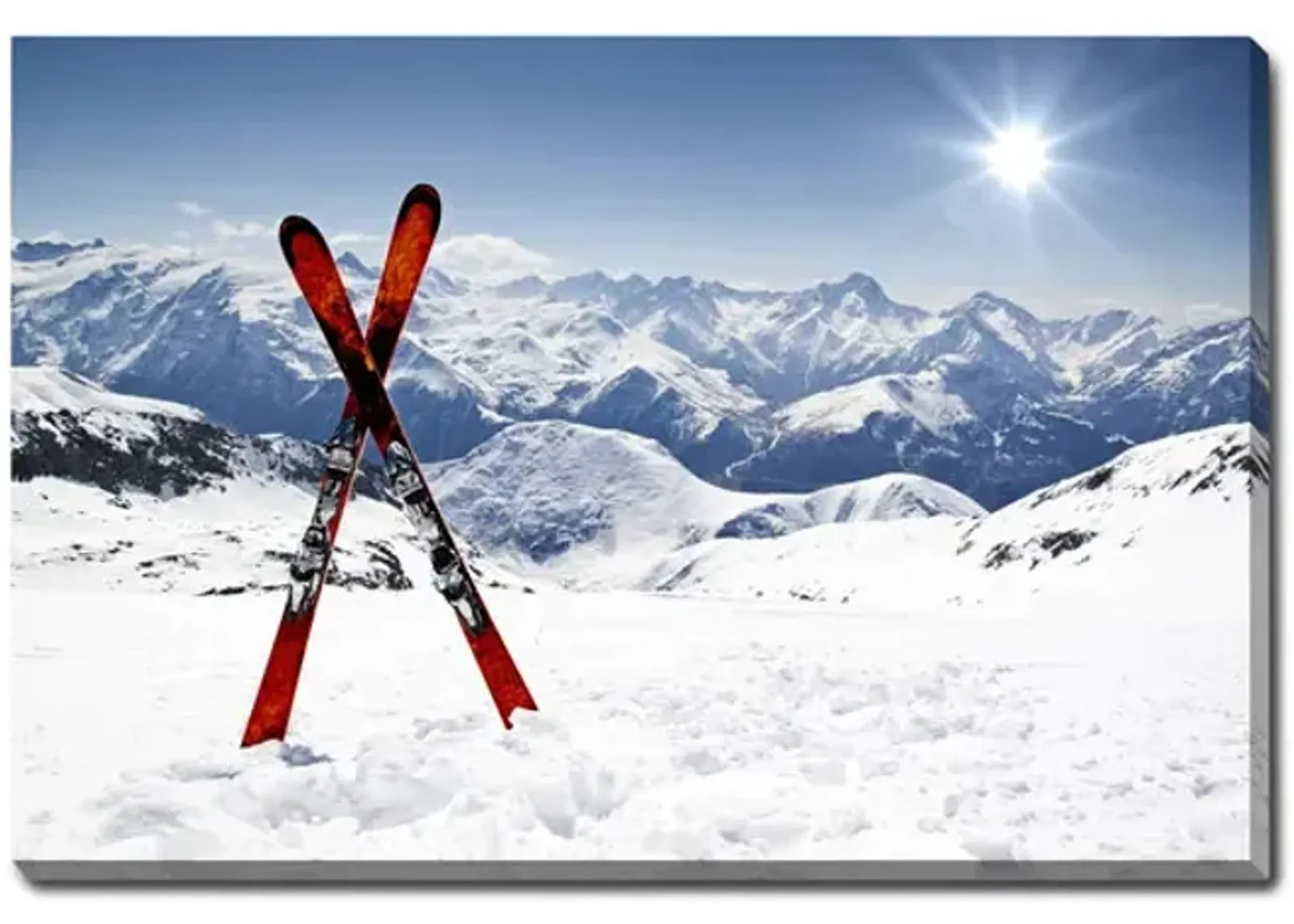 Pair of Cross Skis Canvas Art 