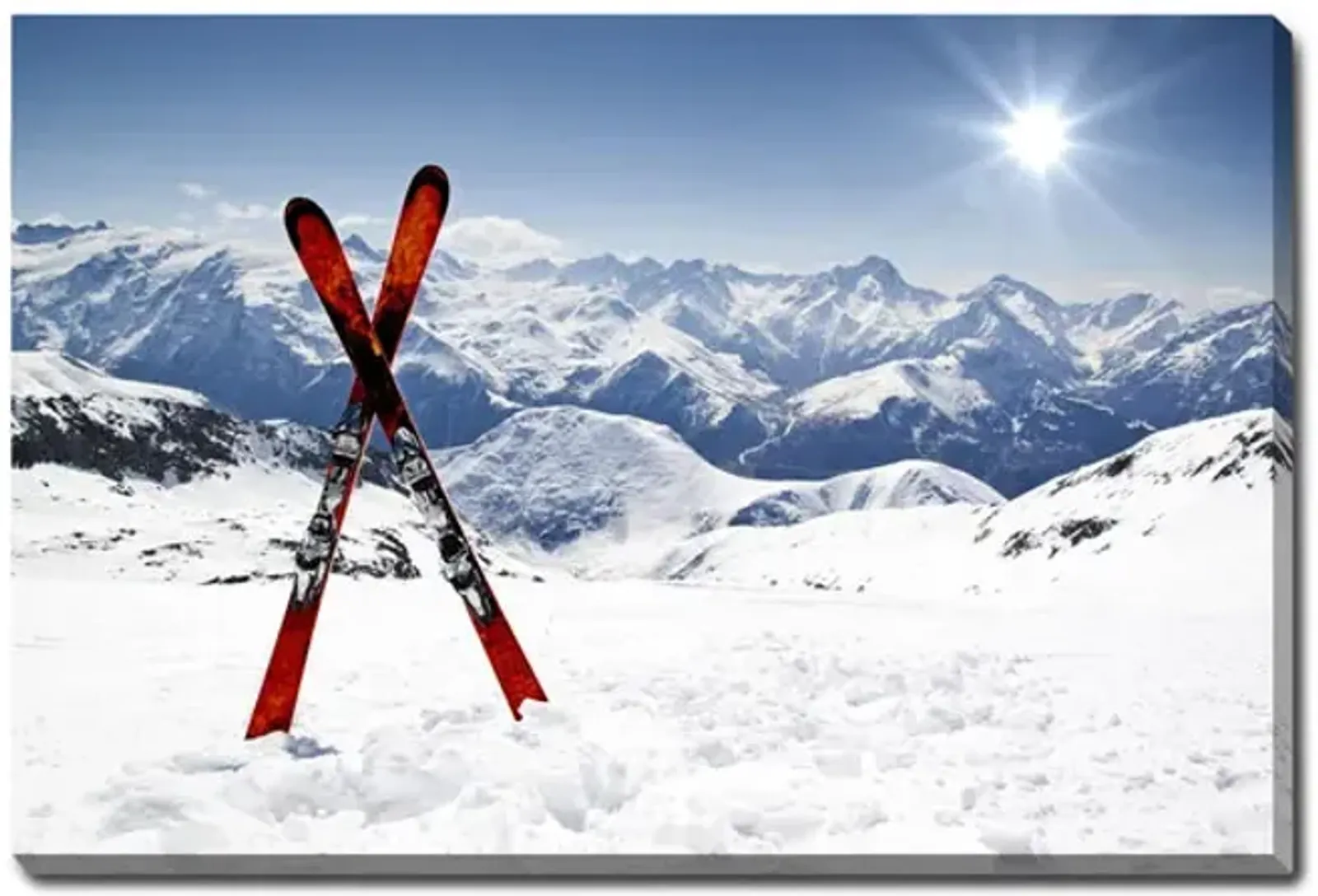 Pair of Cross Skis Canvas Art 