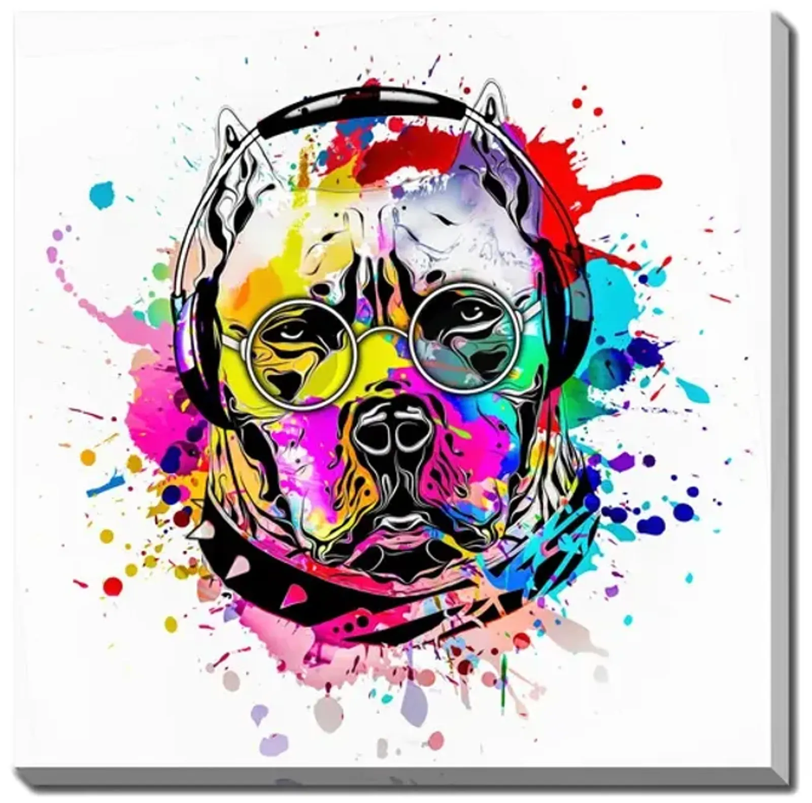 Vibrant Dog Canvas Art