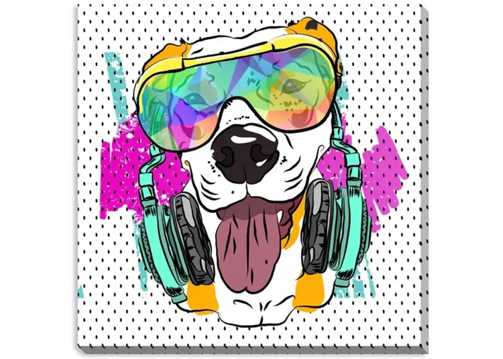 Dj Groovy Pup Canvas Art