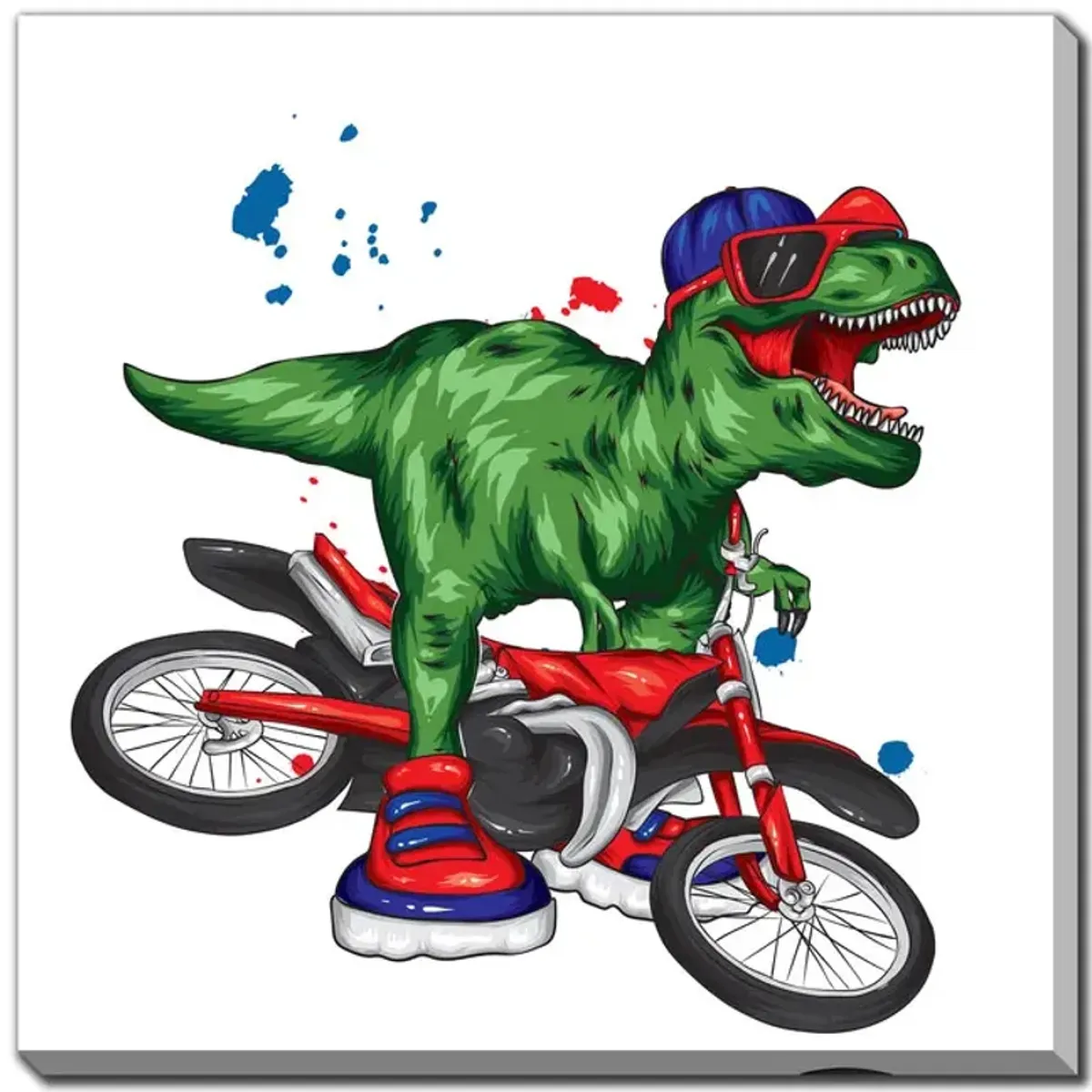 Rad Rex Biker Canvas Art