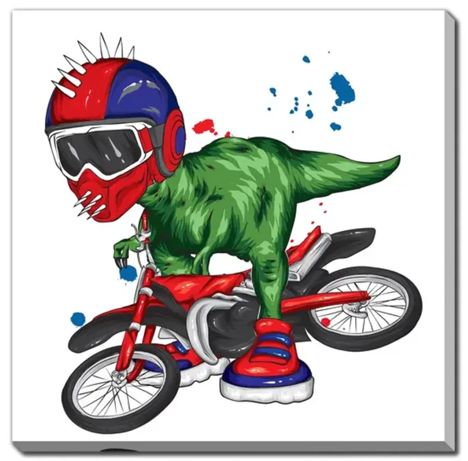 Moto Helmet Rex Canvas Art