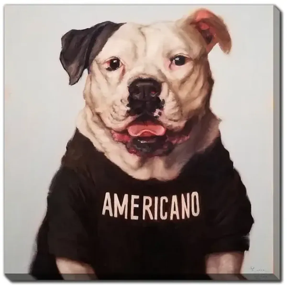 Americano Pup Canvas Art