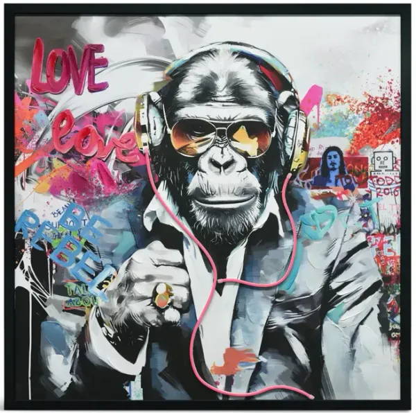 Suited Up Gorilla LED Framed Art