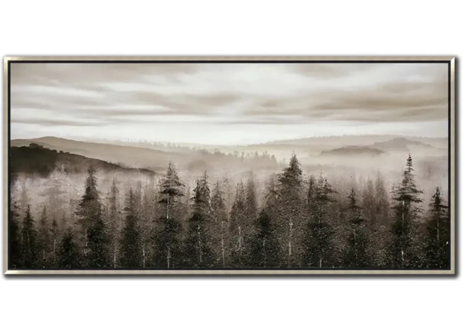 Fog Mountain Pines Framed Art