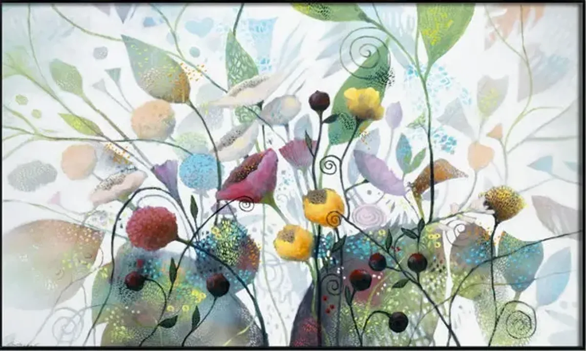 Funflowers III Framed Canvas