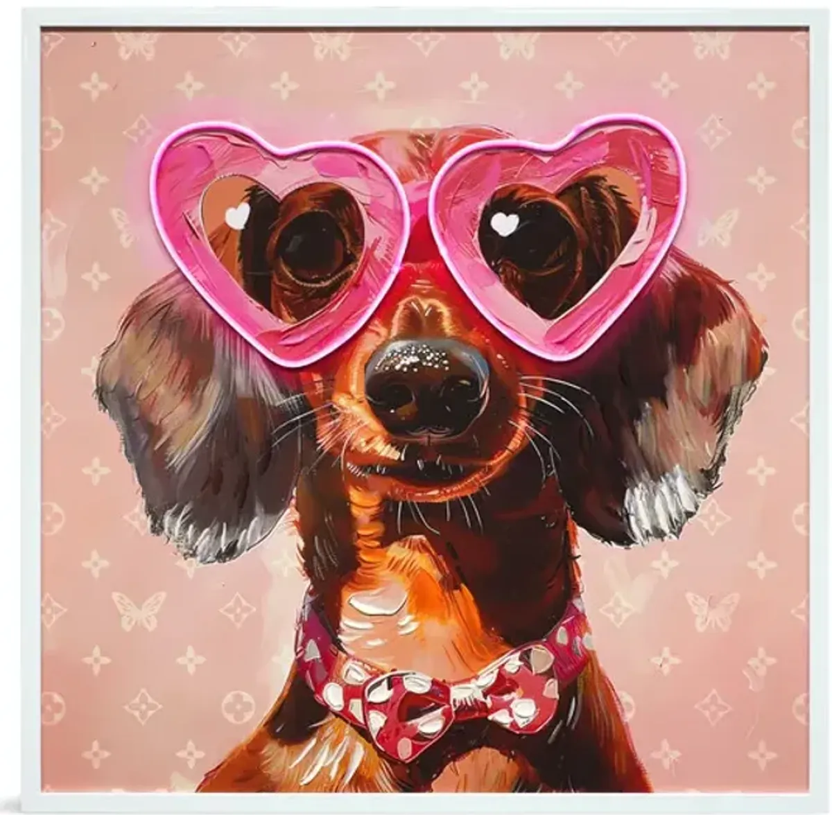 Dachshund Love LED Art