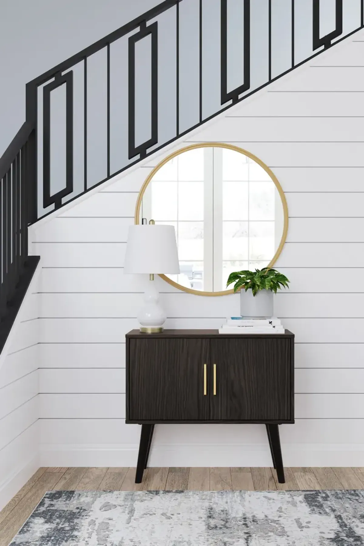 Armando Round Accent Mirror - Gold