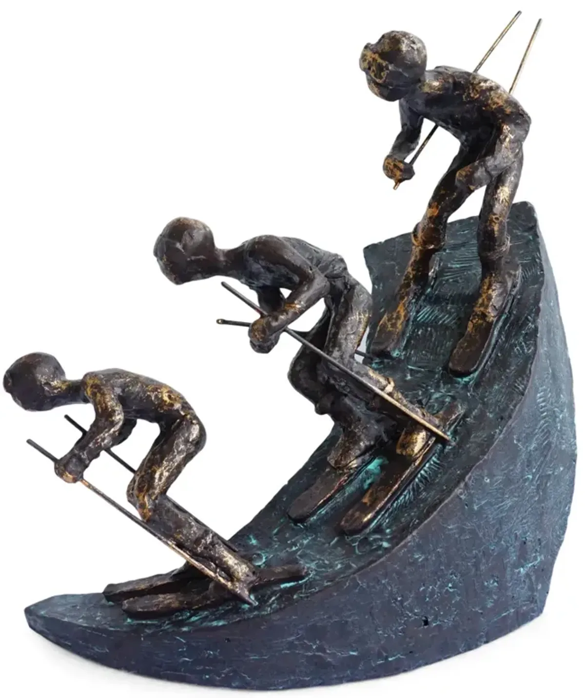 Three Skiing Men Sculpture