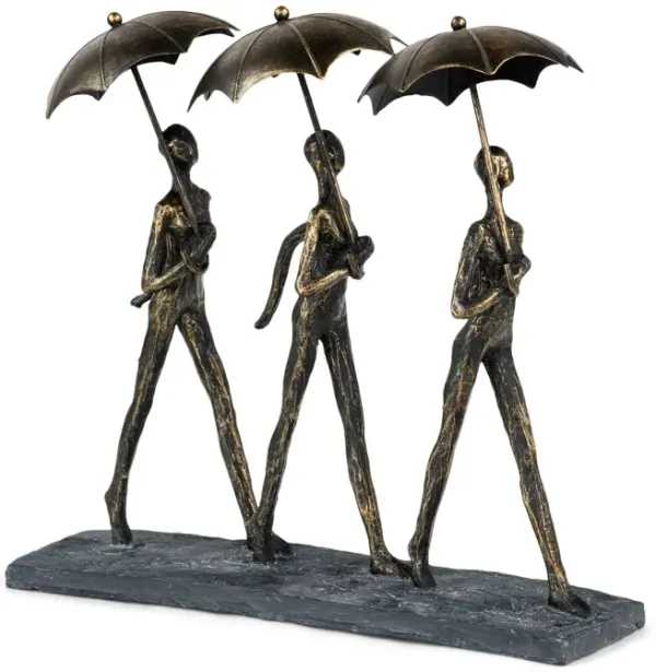 3 Umbrella People Sculpture
