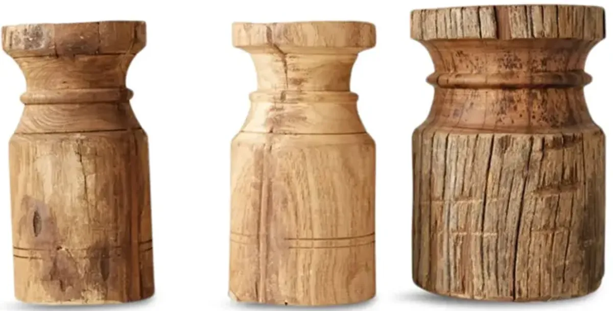 Assorted Wood Candle Holders