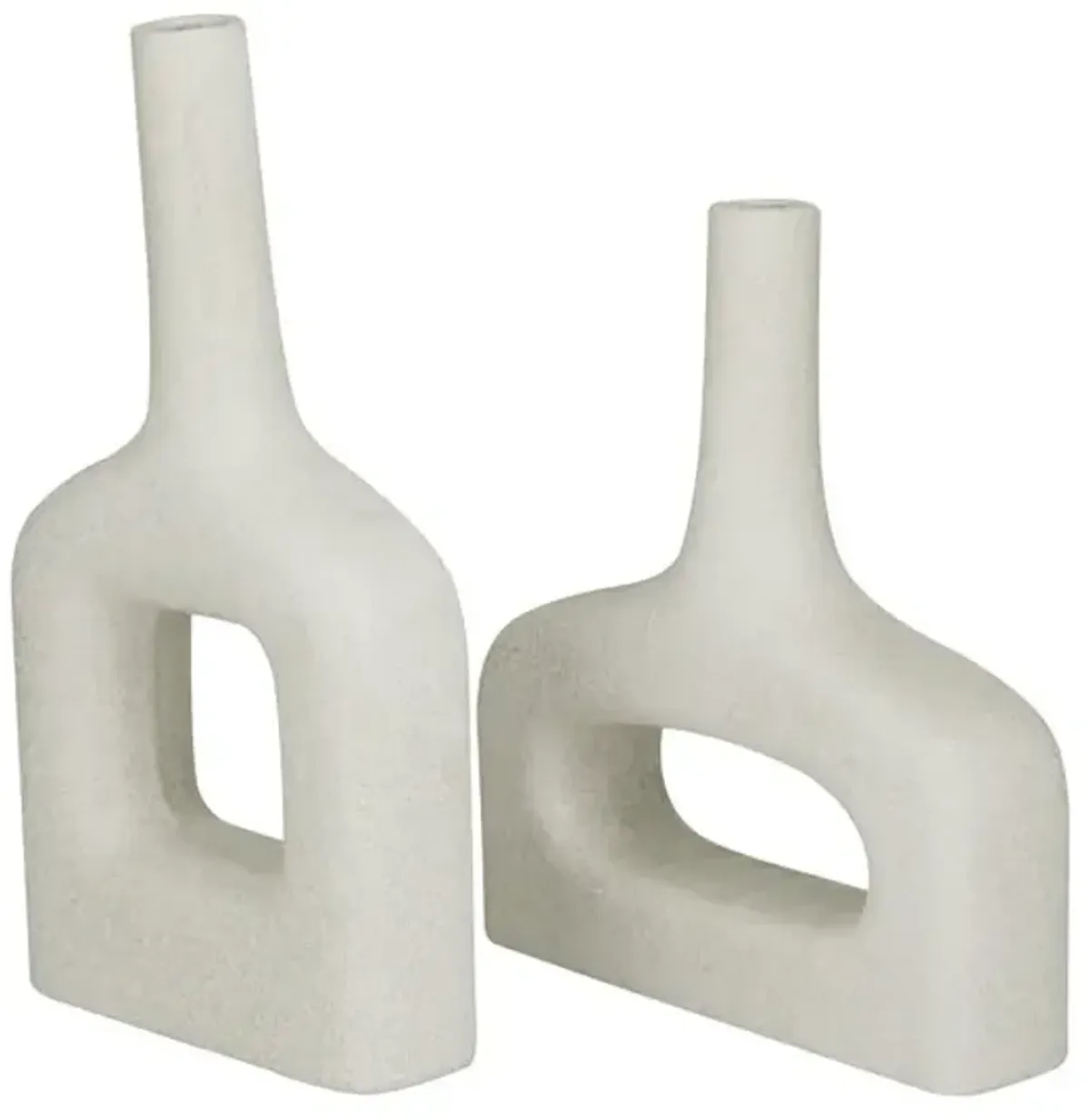 White Donut Vases - Set of 2