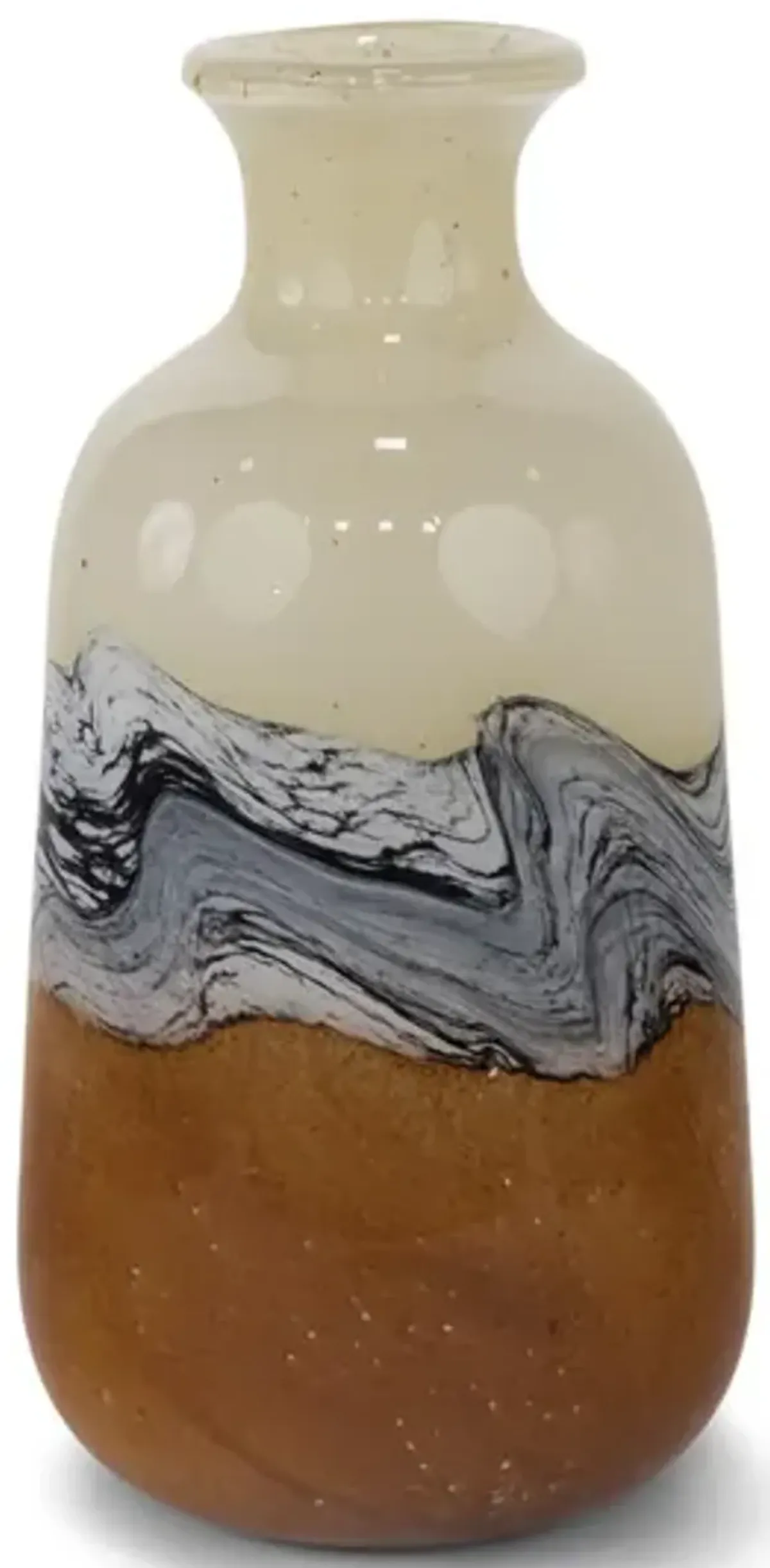 Amber Swirl Tall Glass Vase