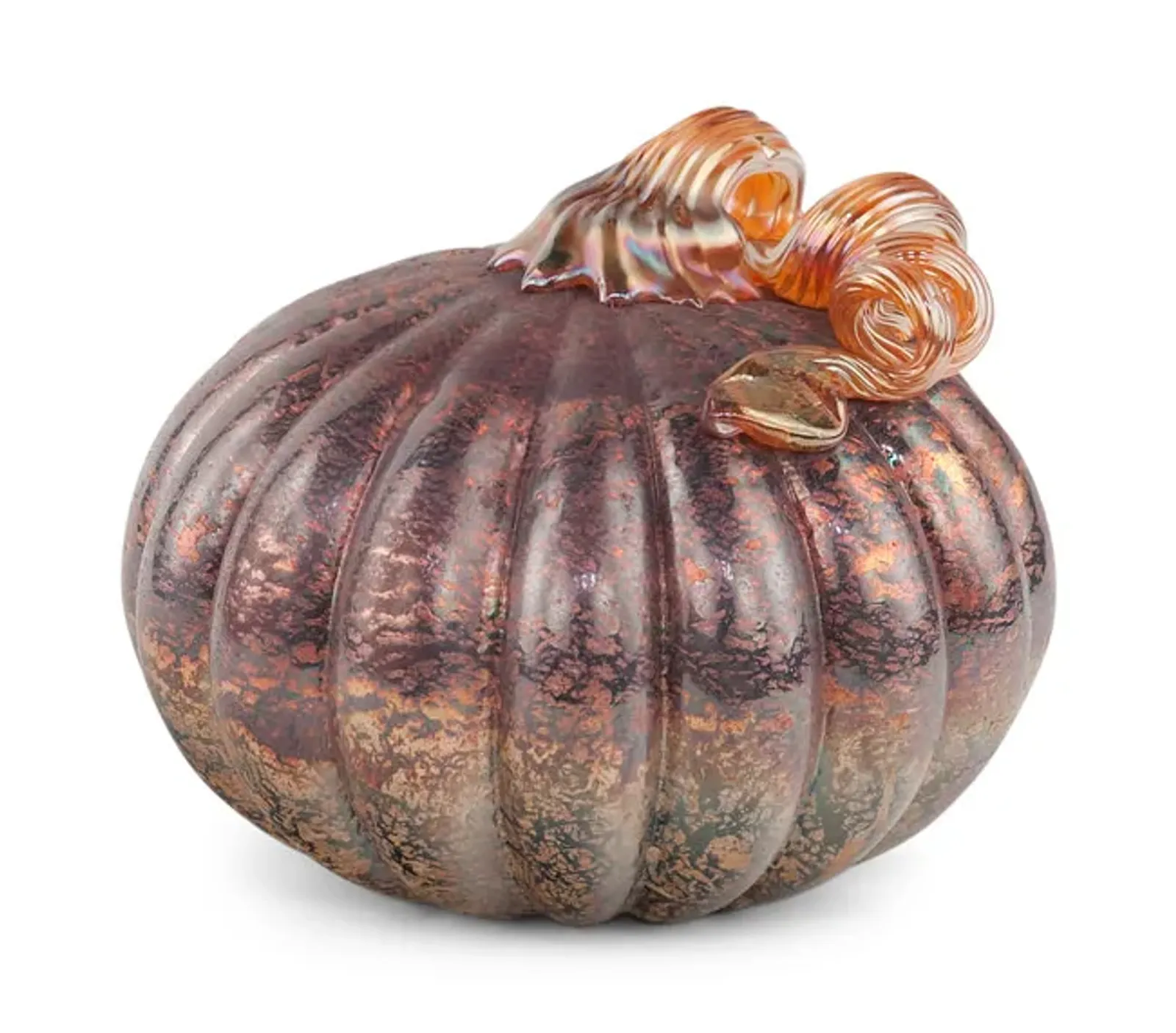 Red Orange Glass Pumpkin