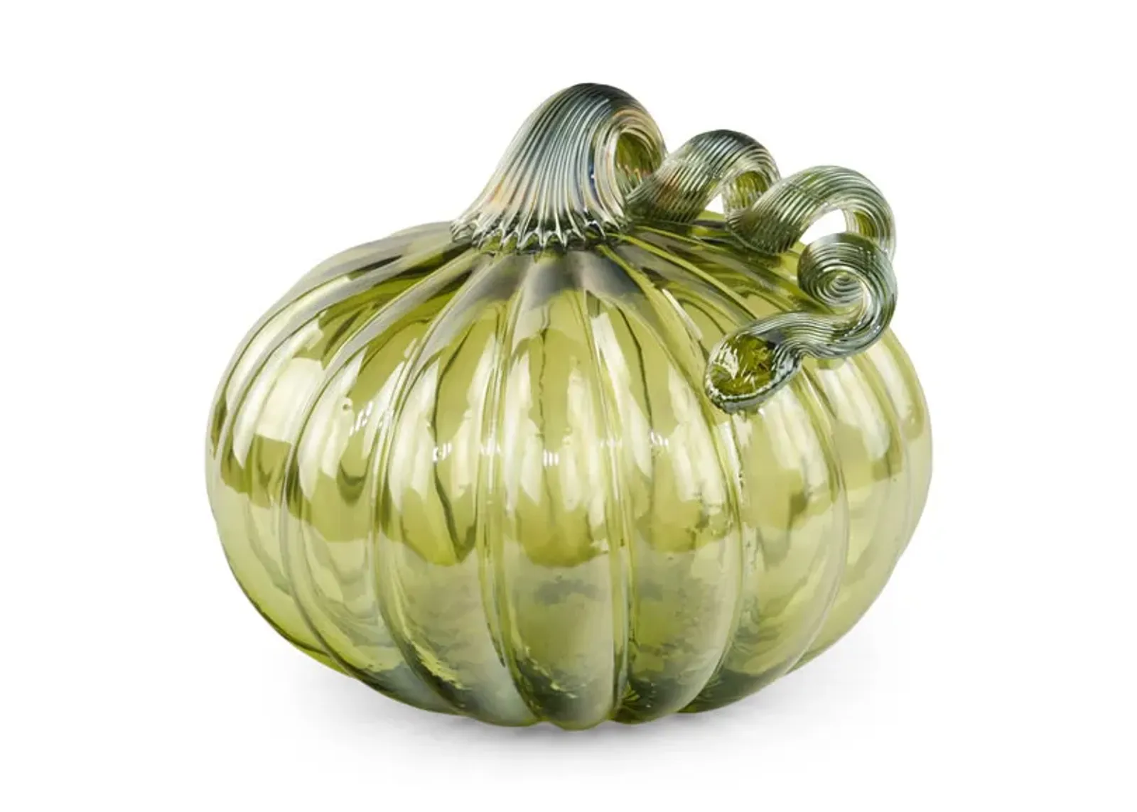 Wide Glass Tabletop Pumpkin