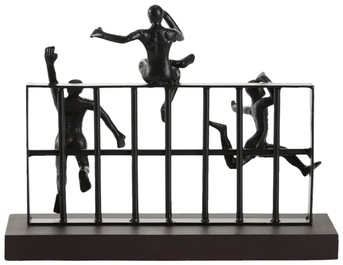 Metal Wood Sculpture Climbing Fence