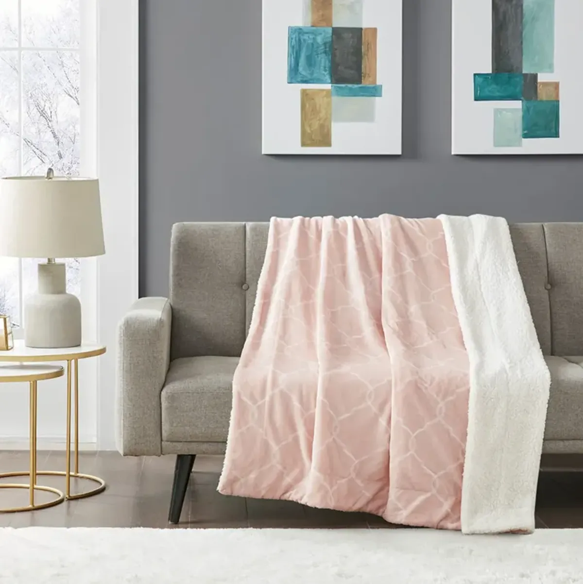 Pink Ogee Throw