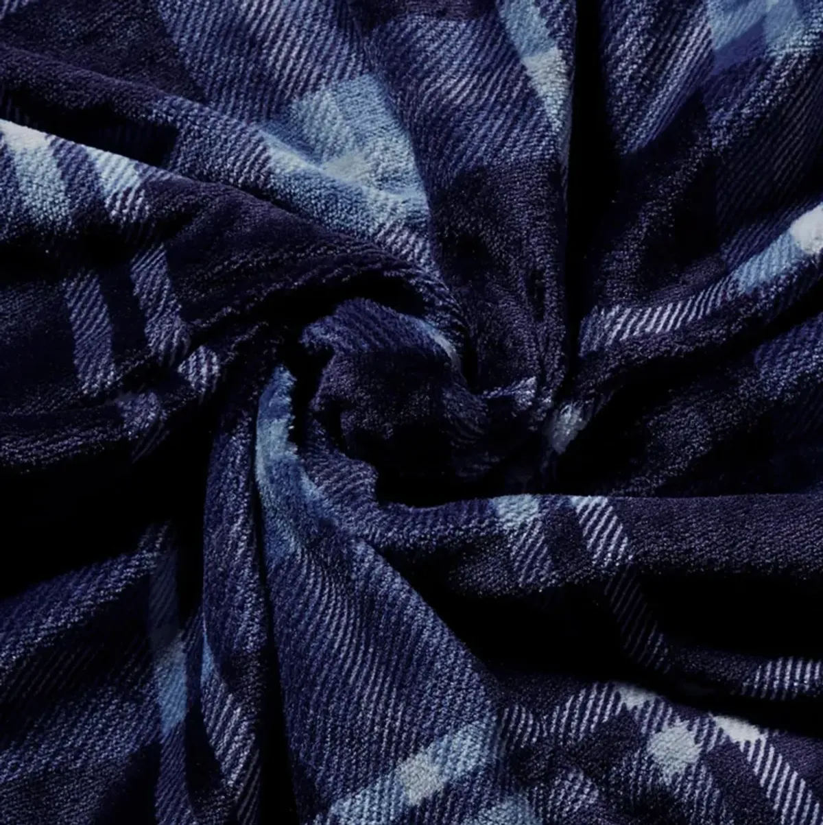 Blue Plaid Sherpa Throw