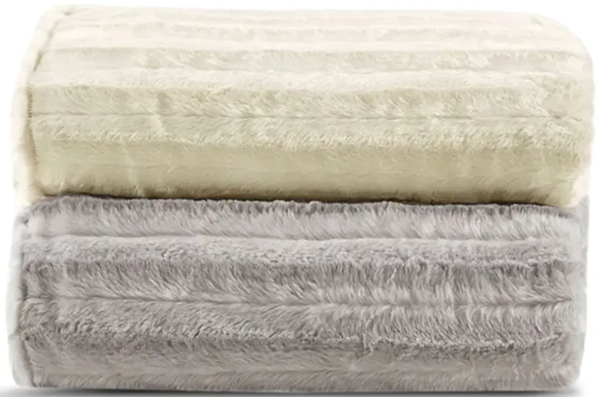 Duke Faux Fur Throw - Ivory