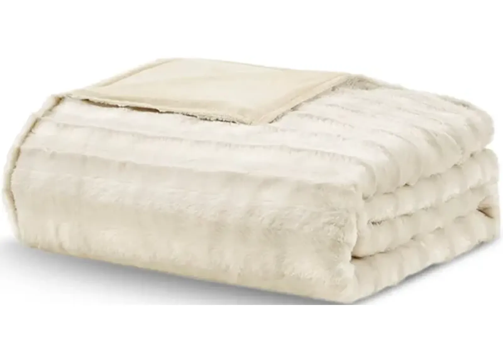 Duke Faux Fur Throw - Ivory