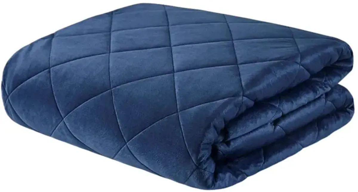 Luxury Quilted Mink Weighted Blanket - Indigo