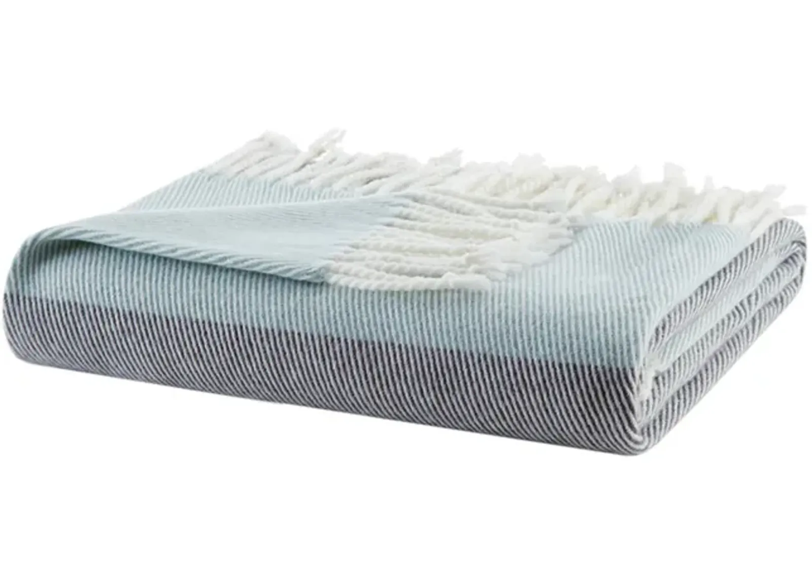 Lexi Fringed Edge Throw - Blue