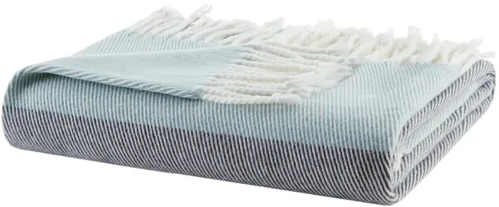 Lexi Fringed Edge Throw - Blue