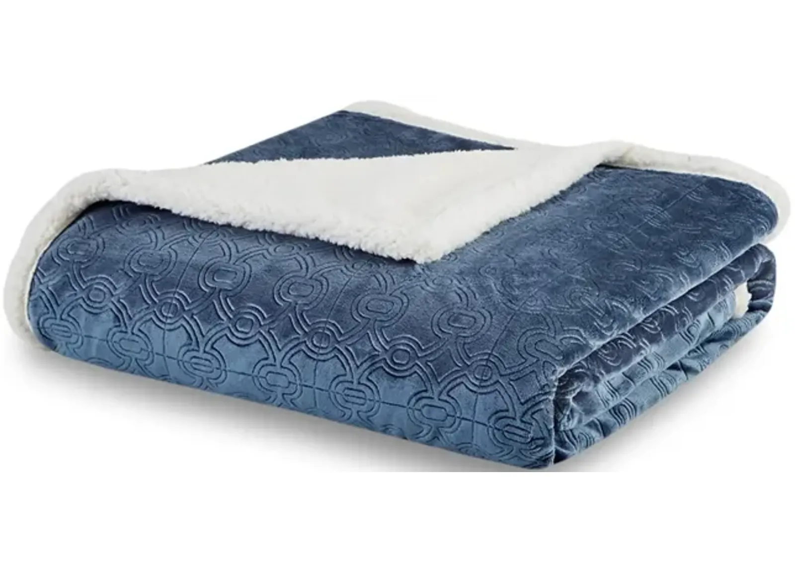 Elma Plush Throw - Blue