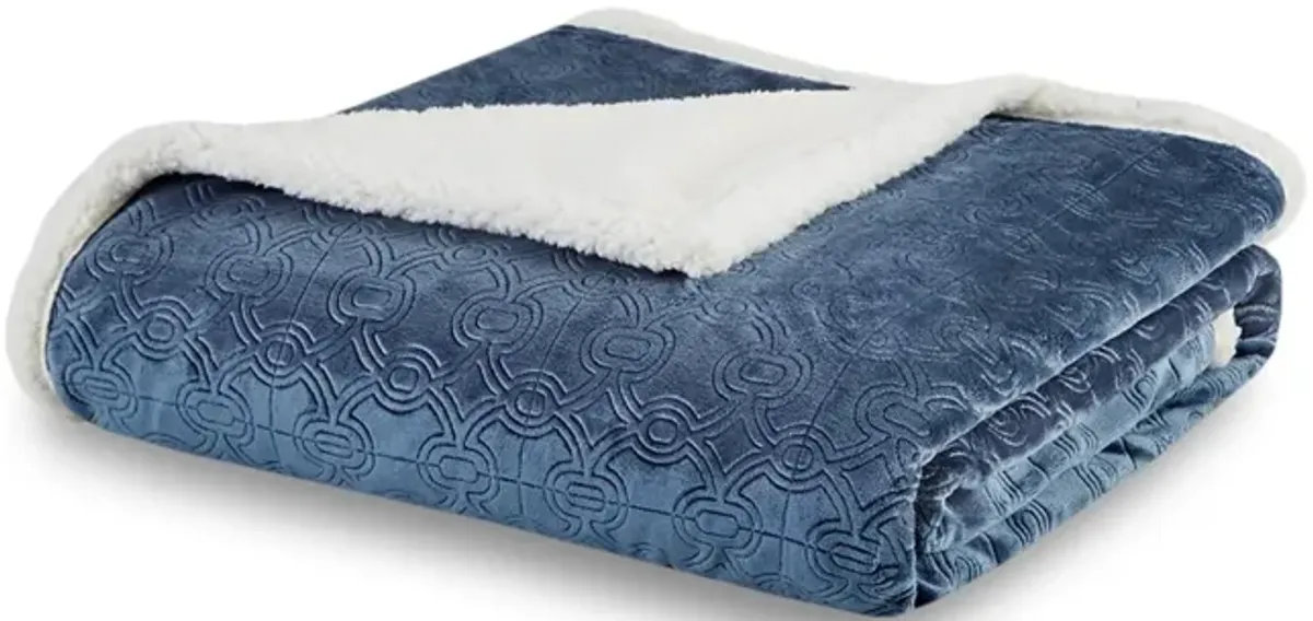 Elma Plush Throw - Blue