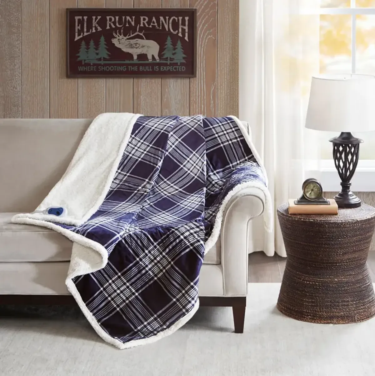 Plaid Heated Throw