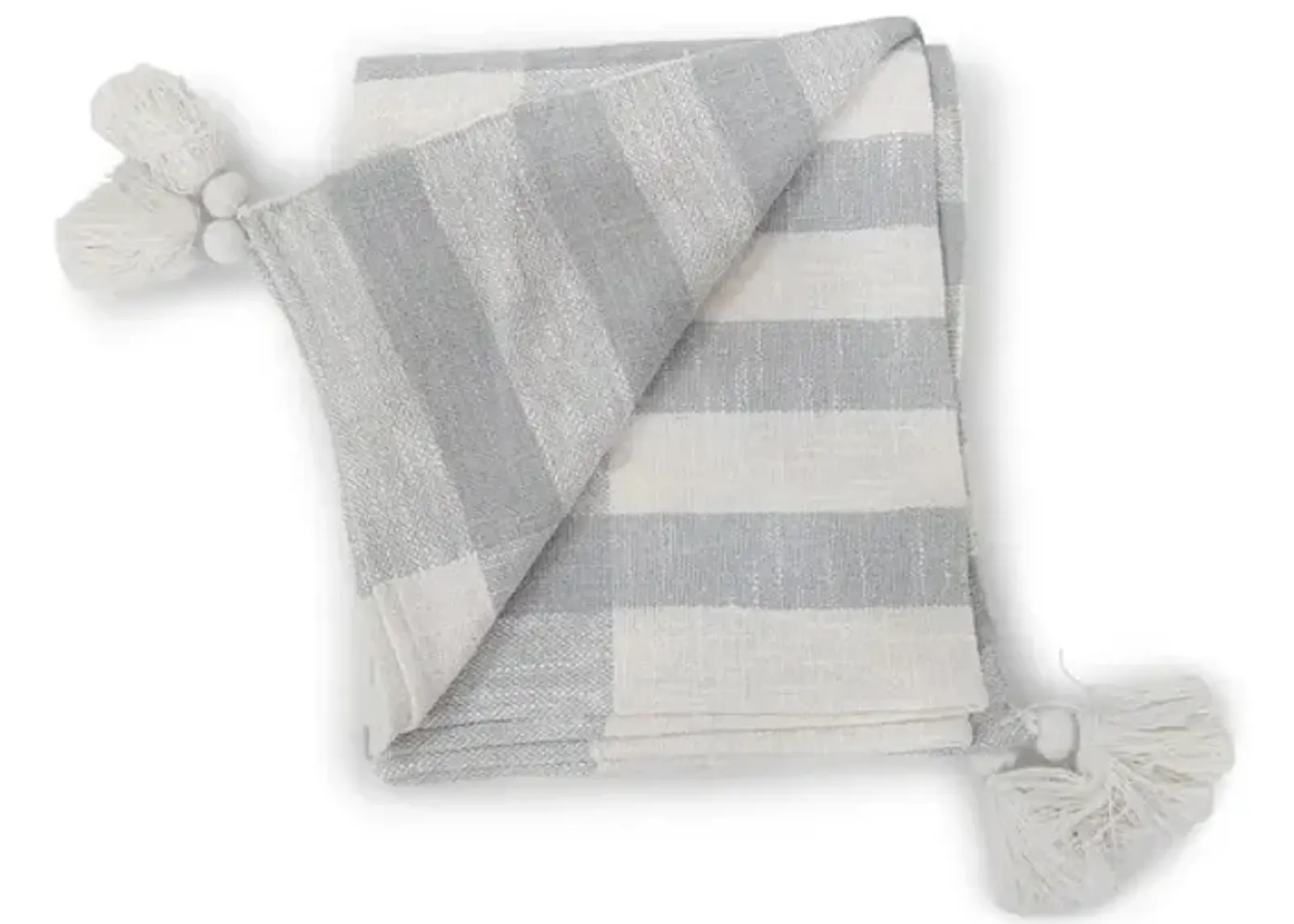 Dove Gray White Throw