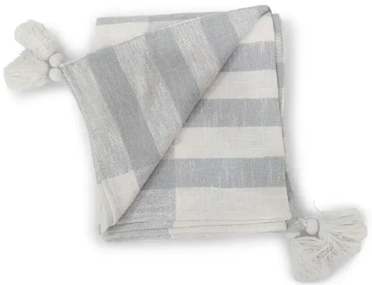 Dove Gray White Throw