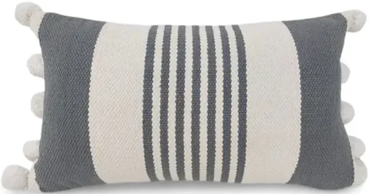 White Black Banded Pillow